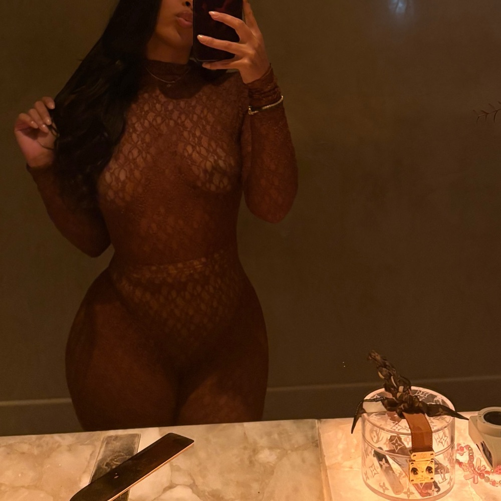 Naked Wardrobe Brown Lace Jumpsuit